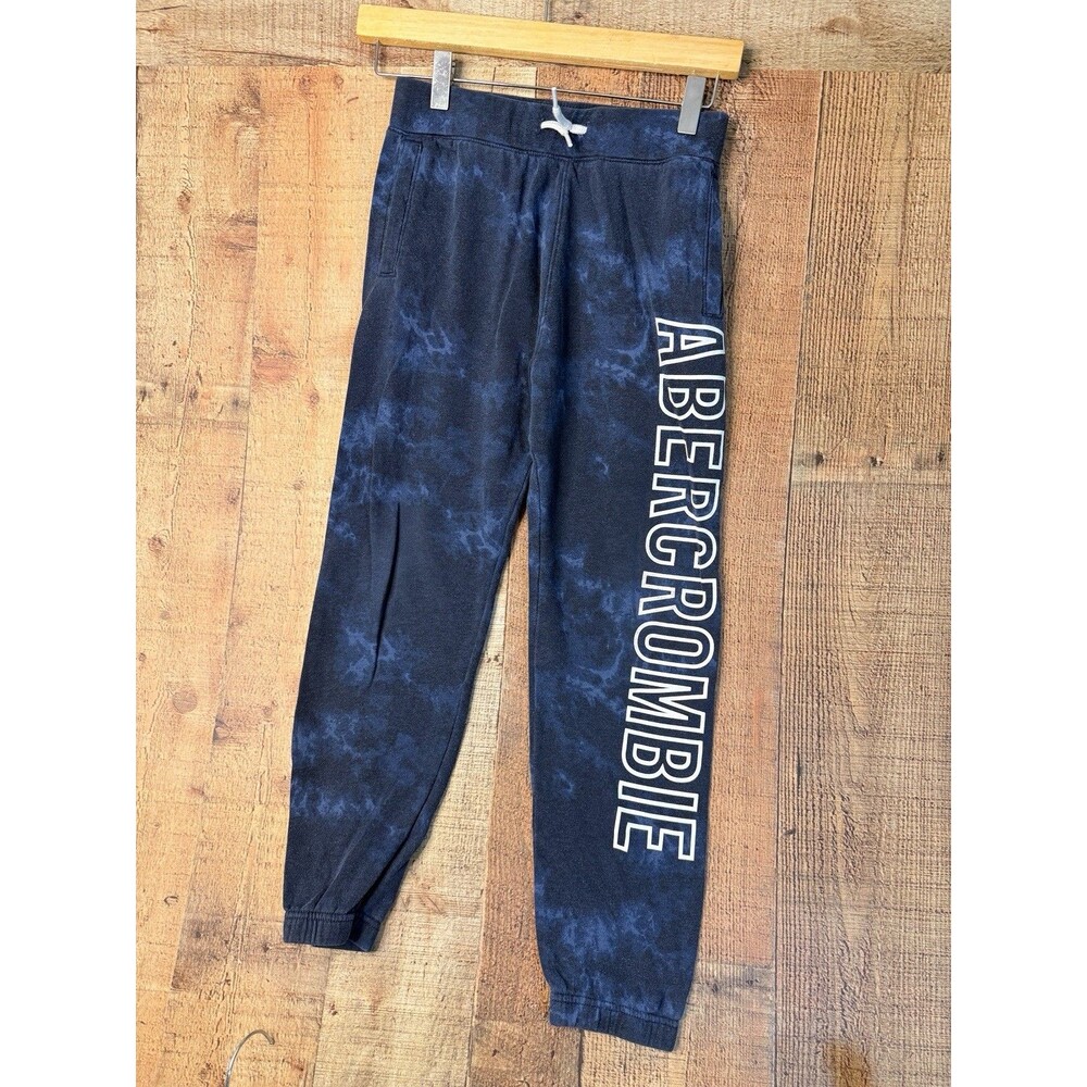 Abercrombie Kids Jogger Sweatpants 9/10 Blue Tie Dye Logo Y2K Streetwear